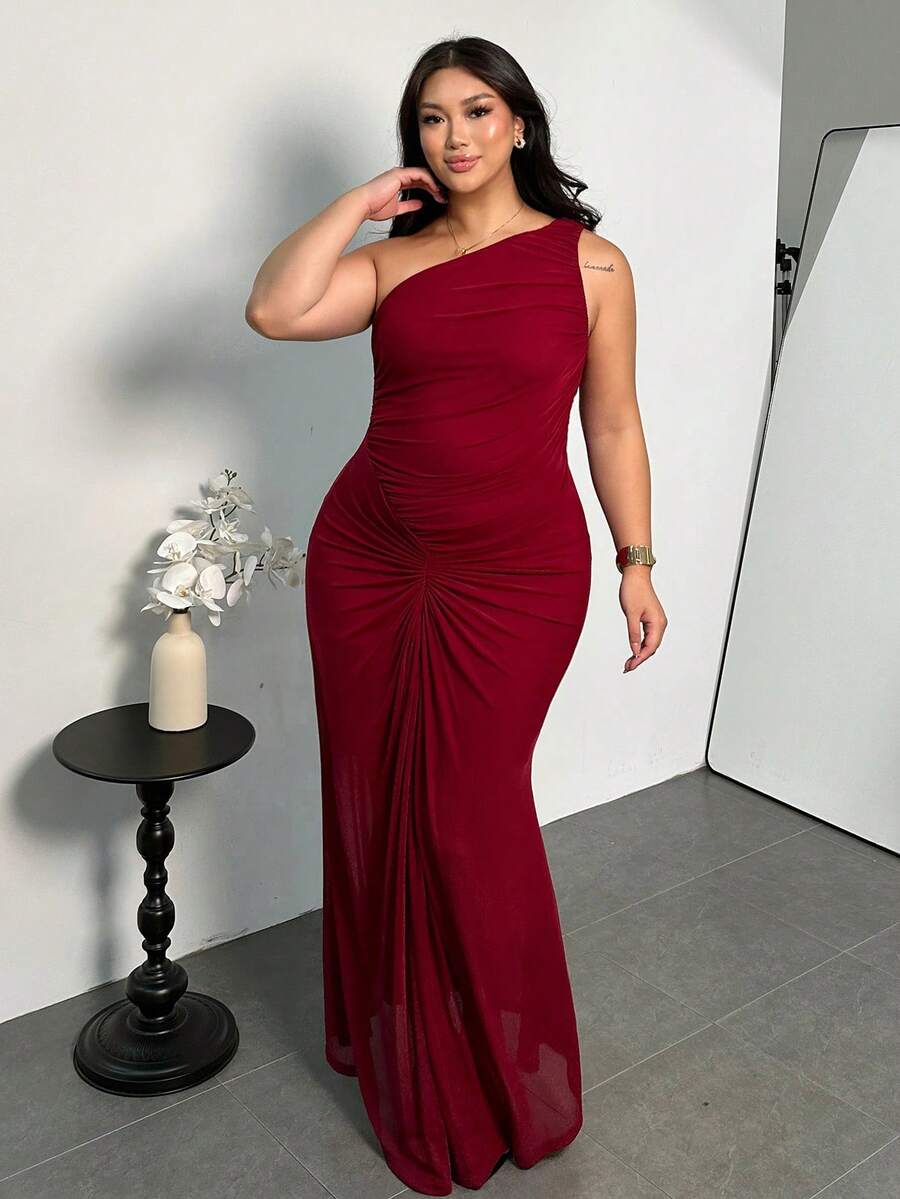 Firerie Novo Vestido Elegante Feminino com Saia Plissada em Tule Vermelho, Saia de Férias, Saia Bordô/Praia, Festa, Festa de Coquetel/Concerto/Lazer - Vermelho - Visão 1