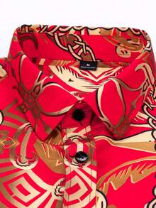 Manfinity AFTRDRK 男士时尚链条印花长袖衬衫