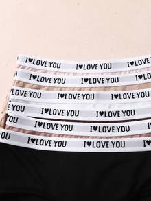 SHEIN 6pcs/Pack Tween Girls' Comfortable Letter Elastic Waist Soft Cotton Briefs