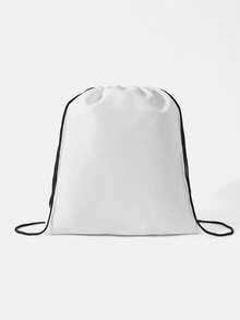 We Bare Bears X SHEIN Cartoon & Letter Print Travel Drawstring Bags, Multi-Size Storage Pouches - White - View 6