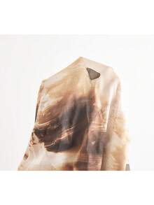 Heiryn Women's Tie-Dye Print Long Sleeve Ruched Waist Fashion Shirt Dress Earth Tone Dress Long Sleeve Dresses Woman - Brown - View 8