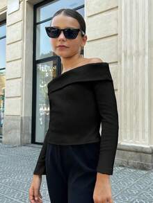 Firerie Kids Firerie Kids Tween Girls Black Knit Casual Top, Versatile For Daily Wear And Outings, Back To School Season - Black - View 5