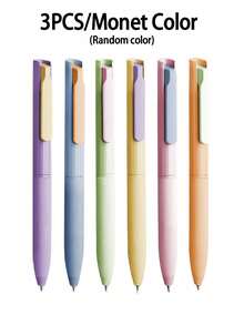 3/6支/套彩色凝胶笔，快干笔，0.5毫米细头黑色圆珠笔，适用于办公室和学校的流畅书写笔，返校用品 - 彩色 - 查看 13