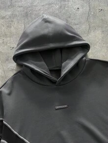 AXEPEAK Plus Size Men's Contrast Color Long Sleeve Casual Hoodie Sweatshirt - Multicolor - View 3