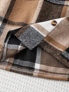 SHEIN Girls' Plaid Mini Skirt, Can Be Paired With Tight Tops, Long Sleeve Shirts, Jackets - Multicolor - View 3