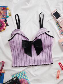 Eraneu 女士性感甜美舒适吊带背心 - 粉色 - 查看 4