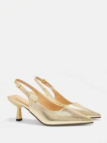 CUCCOO CURVES Women's Fashion Wide-Fit Elegant Wedding High Heels For Christmas Wide Fit - Gold - View 7