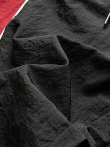 Sport MetroGents Pantalones deportivos casuales de calle para hombres con cordón, pantalones cortavientos de contraste de color, pantalones deportivos, pantalones de chándal, pantalones rojo - Bronce - Ver 9