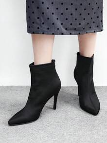 CUCCOO BIZCHIC Stivaletti alla caviglia da donna minimalisti e comodi con tacco sottile, adatti per l'uso quotidiano - nero - Visualizzare 5