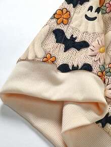 Manfinity Dauomo 男式万圣节图案贴花圆领长袖运动衫，秋季 - 彩色 - 查看 5