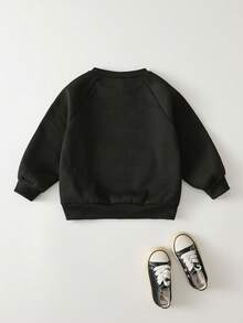 THE HAPPY LOOK Kleine Jungen Kontrast-Farbiger Gerippter Rundhals Langarm Pullover Sweatshirt, vielseitig & bequem für Sport, Kinder Sweatshirt, Kinder Streetwear