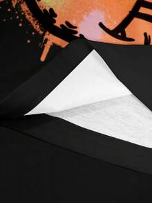 GARFIELD | SHEIN Camiseta de mujer de manga corta con cuello redondo y estampado de gato, informal y de verano - Blanco - Ver 3