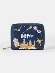 HARRY POTTER X SHEIN 1Pc Candy And Dessert Design Minimalist Style Zip Coin Wallet, Suitable For Women. - Blue - View 2