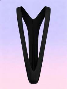 FeverCity Men's Solid Color Sexy Sleeveless Deep V-Neck Backless Jumpsuit - Black - View 5