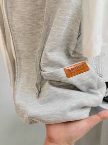 SHEIN Clasi New Women's Lightweight Layered Sweatshirt, Spring/Summer Design,Graduation,Teacher,Back To School Pullover Fall - Grey - View 5