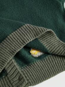 ROMWE Fairycore 复古女士V领纽扣长袖蘑菇、植物、月亮和星星刺绣开衫毛衣 - 彩色 - 查看 5