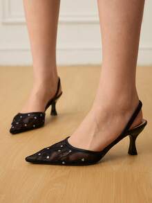 CUCCOO HITCHD Women's Fashionable Black Floral Elegant Party High Heel Sandals - Black - View 8