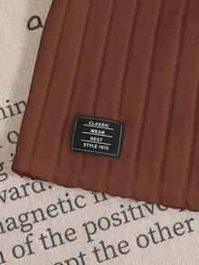 Baby Boy/Girl Basic High Neck High Elasticity Ribbed Brushed Thermal Fitted Long Sleeve Top, Suitable For Winter Layering - Brown - View 6