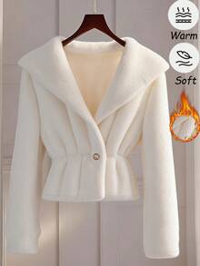 Franclia 时尚别致的米色保暖内衬外套，女士穿着，是秋冬季节的理想之选。还附赠新年礼物。 - 米色 - 查看 1