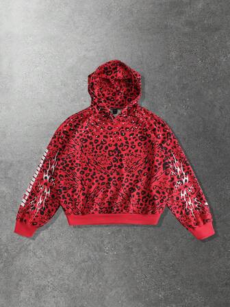 Street Life Men's Leopard Print Long Sleeve Hoodie, Autumn/Winter