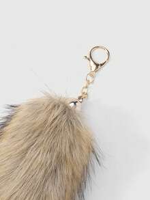 ROMWE Kawaii 1 móc khóa túi xách hình đuôi sói/cáo/gấu trúc Y2K Retro thời trang độc đáo ngọt ngào tối giản chất lượng cao, lông giả mềm mại màu nâu ombre chuyển màu, thích hợp cho phụ nữ, trang phục hàng ngày, quà tặng ngày lễ - màu nâu - Xem 10