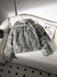 少女休闲仿皮草短外套，秋冬季