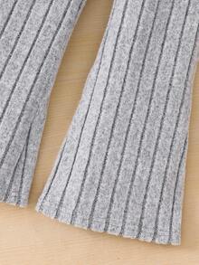 Young Girl 2pcs Set Stand Collar Zipper Solid Color Long Sleeve Top And Long Pants,Great For Casual & Daily Wear & School Daily In Summer & Autumn - Grey - View 7