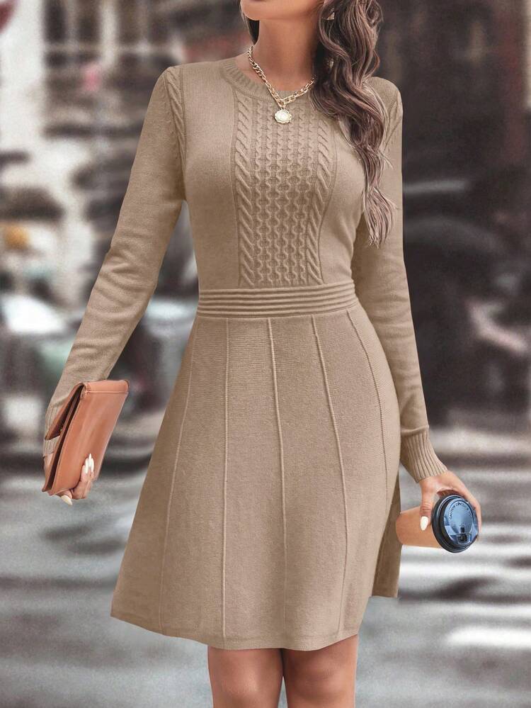 shein cable knit sweater dress SHEIN Priv Cable Knit Sweater Dress
