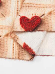 EMERY ROSE Sudadera con gráfico de corazón rojo para el Día de San Valentín en tallas grandes - Beis - Ver 6