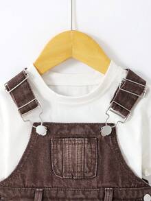 Quần yếm in họa tiết cá tính cỡ lớn cho bé trai đẹp trai - Cà phê nâu - Xem 4