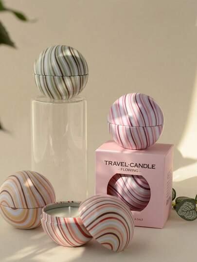 Joivida 1件球形桌面节日装饰品，优雅圆形蜡烛套装，适用于圣诞树、壁炉架、书架装饰，创意纪念品，小礼物，香氛，婚礼回礼，斋月节