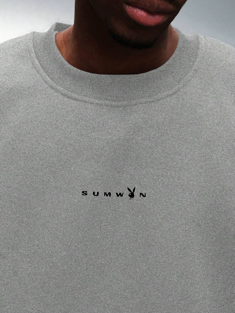 PLAYBOY X SUMWON Boxy Wide Sleeve Sweatshirt With Back Graphic