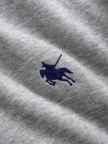 少女刺绣拼布圆领运动衫和运动裤休闲套装 - 灰色 - 查看 4