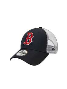 New Era Boston Red Sox 9Forty Trucker Mesh Adjustable Snapback Men's Cap Blue - Brown - View 1
