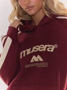 MUSERA Logo V Neck Stripe Side Sweatshirt Cute Going Out Daily  Spring Summer - Multicolor - View 6