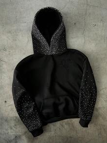 PAVTROS PAVTROS Manfinity Streetrush Men's Street-Style Popular INS Matching,Men's Street-Style Popular INS Matching Brooklyn Embroidered Hoodie, Suitable For Outdoor Music Festivals, Nightclubs, Bars, Boyfriend/Husband Gift, Anniversary Gift, Black,Streetwear,Tracksuit,Warm Winter, Christmas