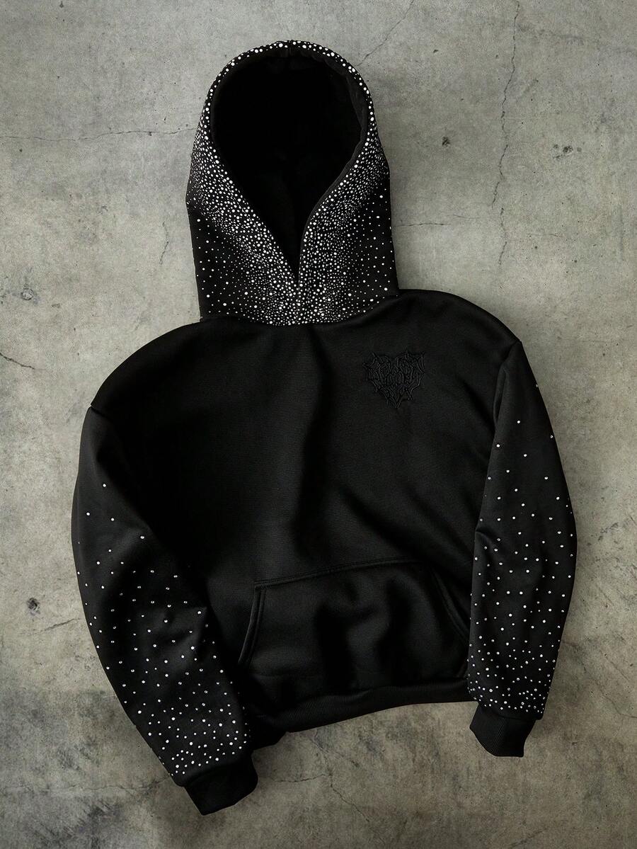 PAVTROS PAVTROS Manfinity Streetrush Men's Street-Style Popular INS Matching,Men's Street-Style Popular INS Matching Brooklyn Embroidered Hoodie, Suitable For Outdoor Music Festivals, Nightclubs, Bars, Boyfriend/Husband Gift, Anniversary Gift, Black,Streetwear,Tracksuit,Warm Winter, Christmas