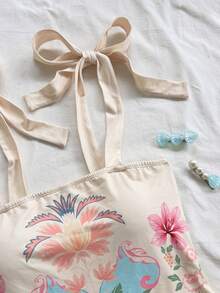 Soleia 女士休闲热带印花迷你连衣裙，适合度假 - 彩色 - 查看 3