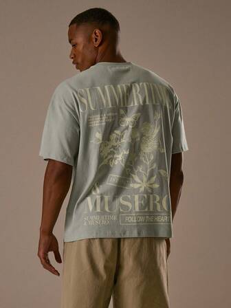 Musero Oversized Jersey Graphic Short Sleeve T-Shirt Drop Shoulder Style Summer Spring Holiday Vacation