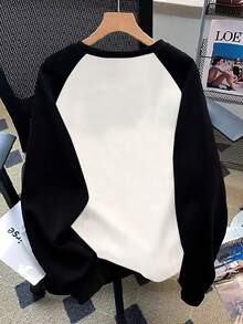 Franclia Women's Casual Bow Print Contrast Color Sweatshirt, Popular In Autumn/Winter - Multicolor - View 2