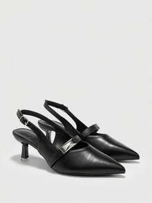 CUCCOO BIZCHIC Women's Pointed Toe Rhinestone Bow Stiletto High Heel Shoes, Elegant Sweet Sexy Fashion Gothic Black Suede Pumps For Formal Dress, Afternoon Tea, Date, Party, Banquet, Halloween, Christmas, Thanksgiving, Valentine's Day - Black - View 2