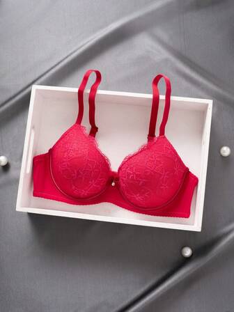 1 st sexig spets enkel rynkad bh med bygel och liten bystförstoring