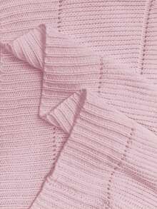 Franclia Casual Solid Color Cropped Sweater, Autumn - Baby Pink - View 6