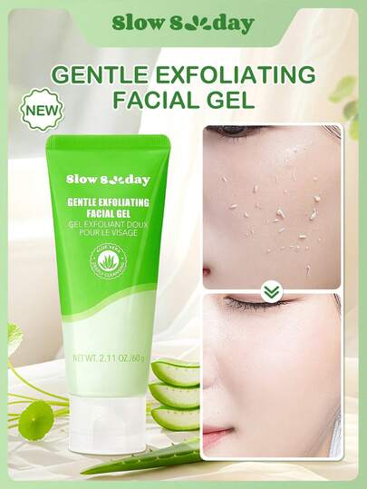 Slow Sunday Gentle Exfoliating Facial Gel, Face Mask, Refreshing & Softening, Brightens Skin, Deeply Cleansing, Gentle Exfoliating, With Aloe Vera Extract, Centella Asiatica Extract & Scrub Particles, Oil Control And Unclog Pores To Reveal Smoother, K Beauty, Suitable For The Face & Body, For Fall/Autumn, K Beauty, For Christmas's Day Holidays & Halloweens, Christmas Party, Christmas Gift