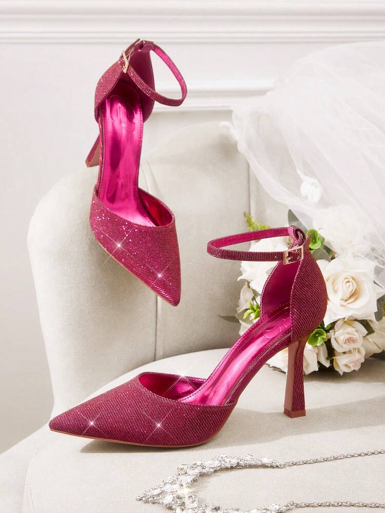 CUCCOO HITCHD Glitter Embellished Women's High Heel Pumps Wedding Shoes Spring Shoes Bride Shoes