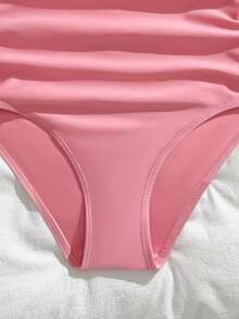 Tween Girls Tankinis, Pink Solid Color With Drawstring And Bow Design, Adjustable Straps, Sweet, Cute And Elegant, Suitable For Vacation, Beach, Pool, Surfing - Pink - View 4