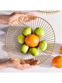 Cesta de frutas de hierro resistente a la oxidación y ventilada - Organizador de almacenamiento de cocina para frutas y aperitivos envasados, organización para la sala de estar o la cocina - Multicolor - Ver 5