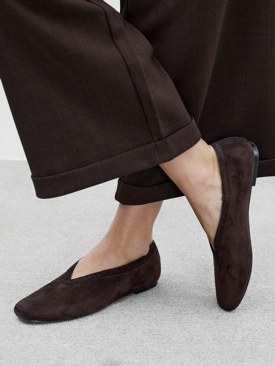 CUCCOO BIZCHIC Giày lười đế bằng thường ngày dành cho nữ, đa năng để mặc hàng ngày - màu nâu - Xem 1