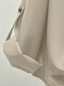 INAWLY Casual Layered Design Shirt, Suitable For Commuting In Autumn