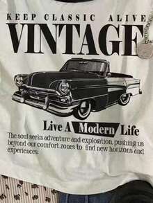 SHEIN Girls Vehicle Printed Casual Camisole Tops, Versatile For Daily Wear, Suitable For All Seasons - White - View 3